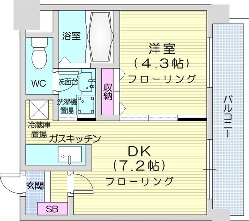 北１８条駅 徒歩8分 8階の物件間取画像